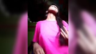 Girl wearing pink top and salwar showed off her fair boobs and pussy
 Indian Video