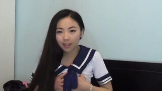 Asian webcam teen in school uniform fucked