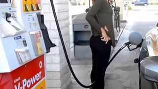 Milf with a cool ass at the gas station