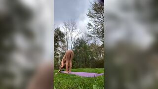 Shannon Doing Yoga Workout While Naked in The Woods Live Video