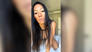 Asa Akira Asian Milf Nipple Tease and Masturbates in Live Video