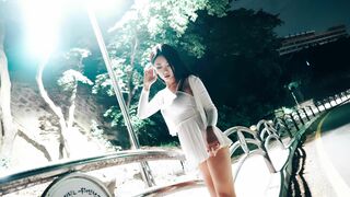 Korean Bomi (Girl Crush) KPop Shows Her Soft Booty Cheeks at Side of the Road Video