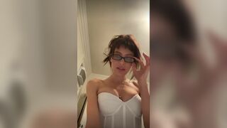 Lana Rhoades Teasing Her Hard Nipples While Live Stream Video