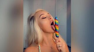 Rhiannon Blue Teasing a Lollipop With Her Curvy Tits Onlyfans Video