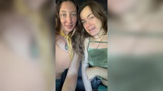 Stephinspace and Her Hot Friend Shows Their Boobs and Ass While Getting Naked in Car Onlyfans Video