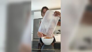 Noelleleyva Exposing Her Tits While Making Her Breakfast Onlyfans Video