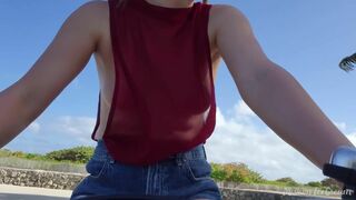 Missionicecream Braless Bike Ride And Teasing Small Tits Video