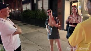 Missionicecream Busty Girls Changing Clothes And Flashing Big Tits In Busy Public Video