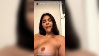Amanda Trivizas Touching Big Ass With Oil And Squeezing Boobs On Live Video