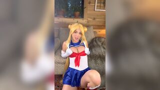 Saraunderwood Sailor Moon Cosplay Boobs Teasing And Humping Dry Pussy On Pillow Onlyfans Video