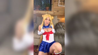 Saraunderwood Sailor Moon Cosplay Boobs Teasing And Humping Dry Pussy On Pillow Onlyfans Video