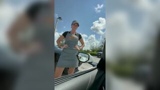 Hot Drive Through Slut Banged Her Tight Pussy With Juicy BBC In The Car And Swallow Cum Video