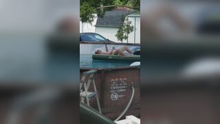 Today in public friday a guys secretly filming his neighbor masturbating in the pool.