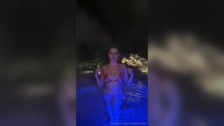 Christina Khalil playing with herself in the Pool Teasing Onlyfans Video Leaked