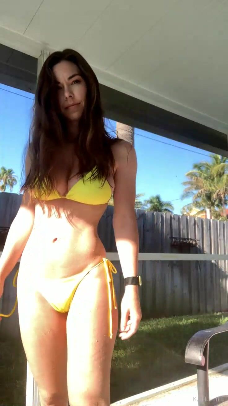 Katee Owen Teasing Huge Tits And Playing Them In The Pool Video