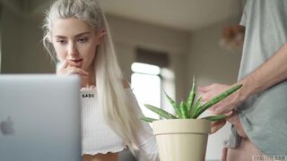 Beautiful Eva Alfie gets fucked during a Zoom chat