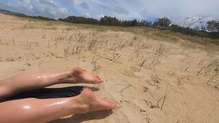 Scarletchase Touching Tits And Ass With Oil While Naked On The Beach Leaked Video