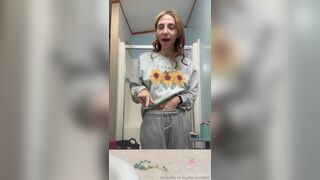 ToyStoryAndiee aka JustinTheTortle Skinny Babe Gets Puffy Tits Exposed While Try on Dresses Video