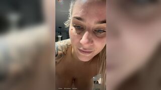Ebanie Bridges Showing Off her Massive Tits While Topless Naked in Live Stream Video