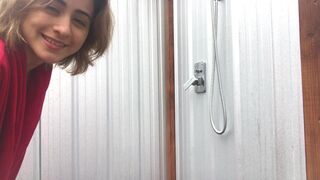 Mia Valentine Teasing And Fucking A Huge Dildo Inside Wet Pussy While Showering Video