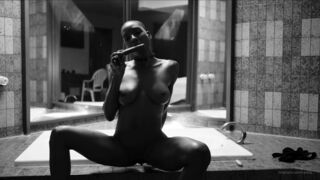 Frankiiy Bald Ebony Tits Squeezing and Dildo Fucking Onlyfans Video