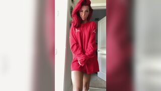 NalaFitness Teasing And Shows Her Red Panty Video