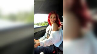 Nalafitness BF Puts a Dildo in her Mouth While Driving Video