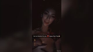Nalafitness Squeezing and Playing with her Tits at Night Video