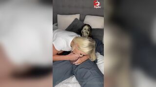 ScarlettKissesXO Halloween Special Facial Blowjob Leaked Onlyfans Porn Video