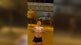 Brazilian football fangirl flashes for scoring goal LEAK BOOBS TITS