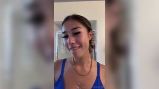 ppwyang0 ONLYFANS LEAK Teasing with her sexy body and getting cream on per tits