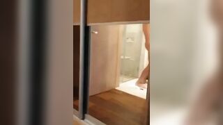 Perv secretely filming his sister and her boyfriend in the bathroom.