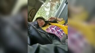 He pursuades her to suck his cock in the car, she finally does it but quickly realizes this isnt her thing.