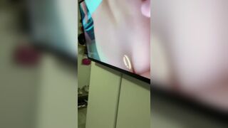 Blonde caught masturbating