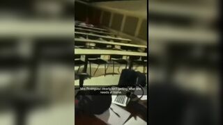 Slutty teacher getting fucked on the desk in her classroom.