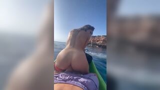 Today in slutty monday a slut riding dick on a jeski on the lake.