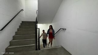 Hailey Rose - Getting Fucked In Our Buildings Stairway And Almost Getting Caught