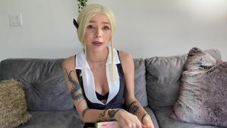 Babyfooji Playing Tits While Giving Handjob To Dildo And Spanking Thick Ass With Fingering Pussy POV Onlyfans Video