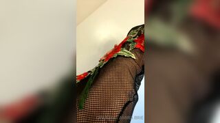 Amira Brie Brunette Beauty Showing her Nipples in See Through Fishnet Cloths Onlyfans Video