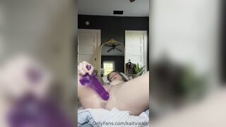 Kaitviolet Fucking Purple Dildo In Wet Pussy And Rubbing Clit Till Cum Onlyfans Video
