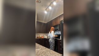 Angela Alvarez Teasing Fans In The Kitchen Wearing Tight Jean Video