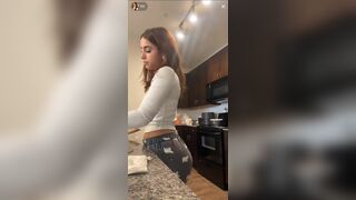 Angela Alvarez Teasing Fans In The Kitchen Wearing Tight Jean Video