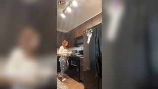 Angela Alvarez Teasing Tits And Shaking Big Cakes In The Kitchen Video
