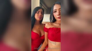 Two Latina in Red Playing With Banana - Salmahadesct1 Onlyfans