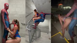 Ashley Aoky- The Amazing Spidergirl and Spiderman Sextape In Public