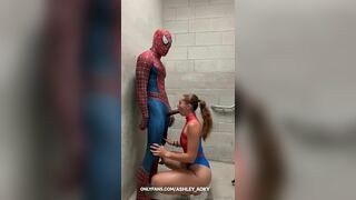 Ashley Aoky- The Amazing Spidergirl and Spiderman Sextape In Public