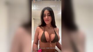 Esterbron Teasing On Live Onlyfans Show Taking Off Her Minibikini And Showing Nude Boobs Video