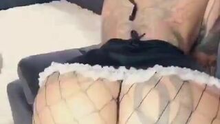SeeBrittanya Wearing A Fishnet Pants Masturbating And Twerking On The Couch