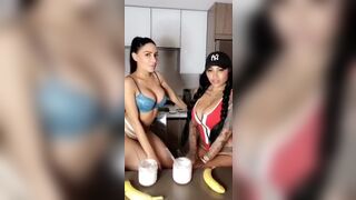 SeeBrittanya Naughty Friend Licking Boobs And Fucking Her Pussy With A Banana Video