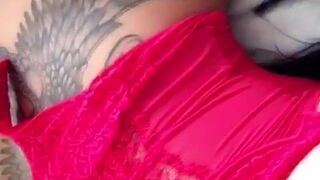 SeeBrittanya Wearing Red Lingerie Masturbating Wet Cunt On Cam Video